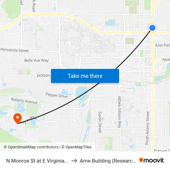 N Monroe St at E Virginia St Sb to Ame Building (Research #4) map
