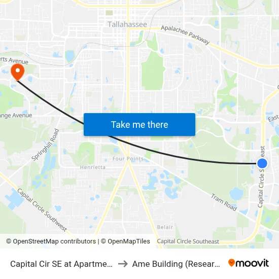 Capital Cir SE at Apartments Sb to Ame Building (Research #4) map