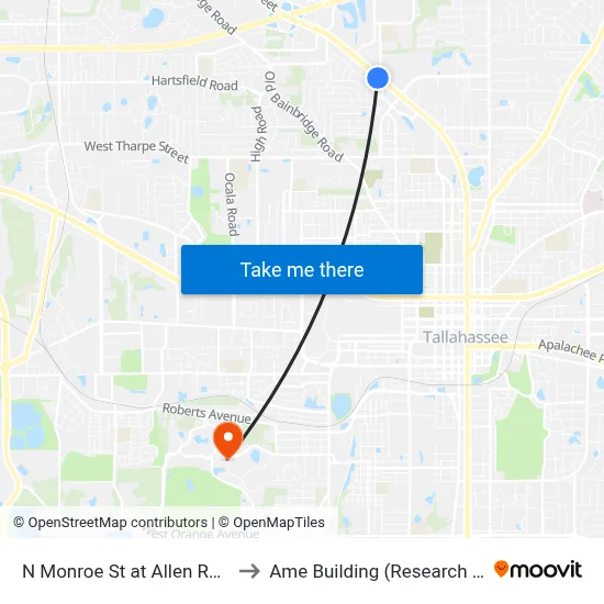 N Monroe St at Allen Rd Sb to Ame Building (Research #4) map