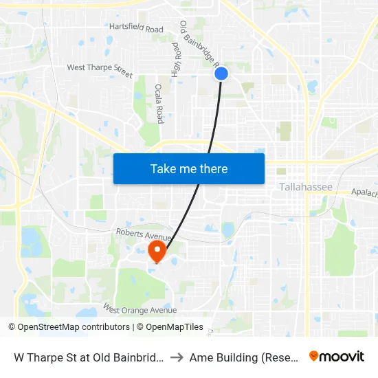 W Tharpe St at Old Bainbridge Rd Wb to Ame Building (Research #4) map