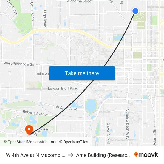W 4th Ave at N Macomb St Eb to Ame Building (Research #4) map