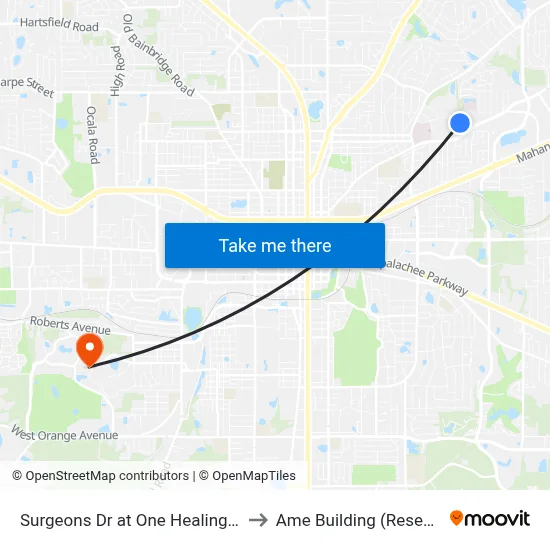 Surgeons Dr at One Healing Place Nb to Ame Building (Research #4) map