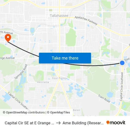 Capital Cir SE at E Orange Ave Sb to Ame Building (Research #4) map