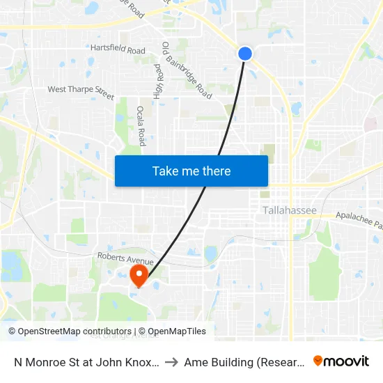 N Monroe St at John Knox Rd Nb to Ame Building (Research #4) map