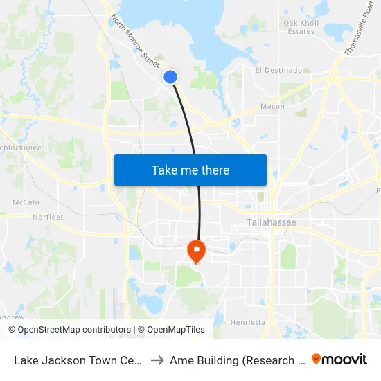 Lake Jackson Town Center to Ame Building (Research #4) map