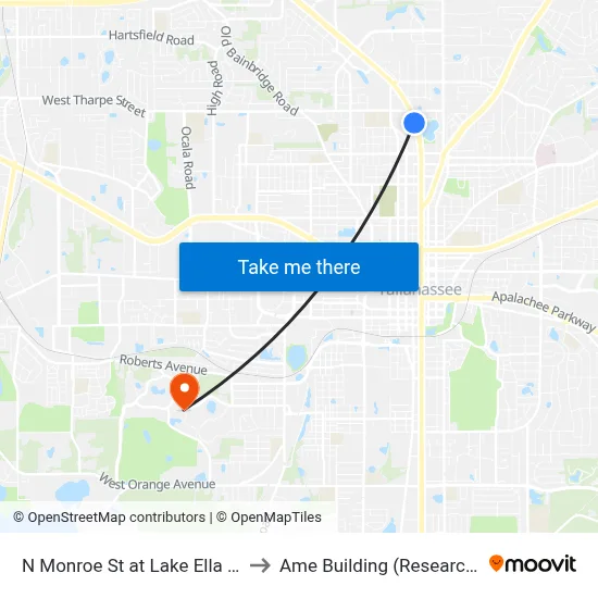 N Monroe St at Lake Ella Dr Sb to Ame Building (Research #4) map