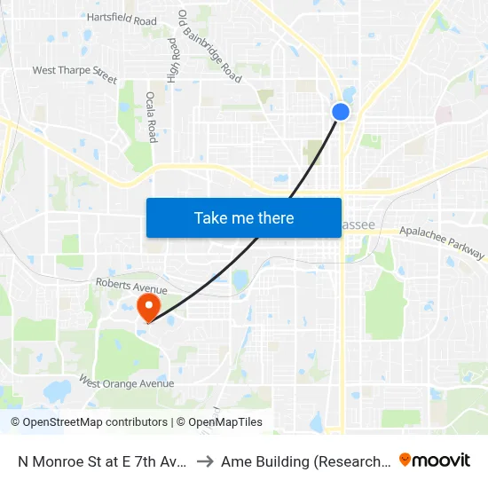 N Monroe St at E 7th Ave Sb to Ame Building (Research #4) map