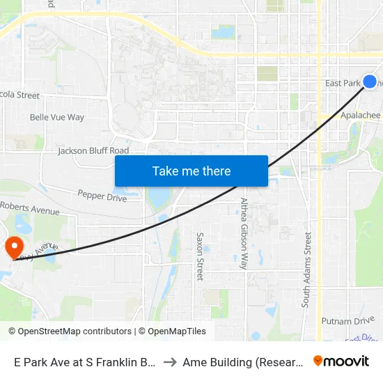 E Park Ave at S Franklin Blvd Wb to Ame Building (Research #4) map