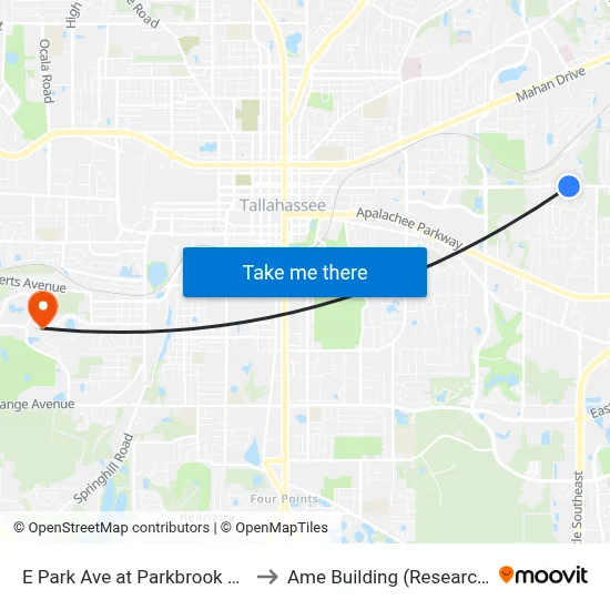 E Park Ave at Parkbrook Cir Wb to Ame Building (Research #4) map