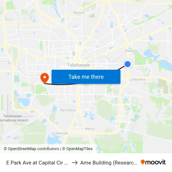 E Park Ave at Capital Cir SE Eb to Ame Building (Research #4) map