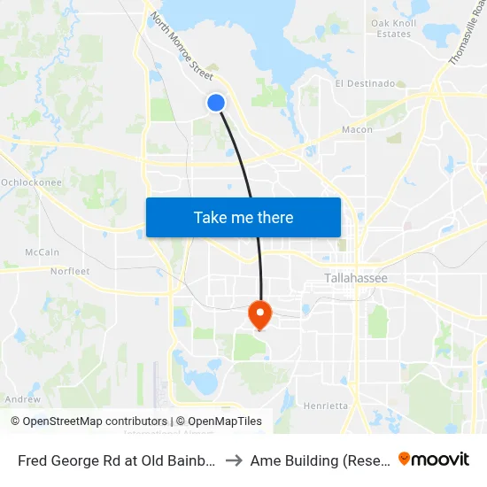 Fred George Rd at Old Bainbridge Rd Nb to Ame Building (Research #4) map