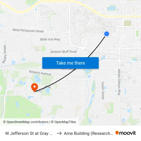 W Jefferson St at Gray St Eb to Ame Building (Research #4) map