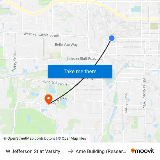 W Jefferson St at Varsity Dr Wb to Ame Building (Research #4) map