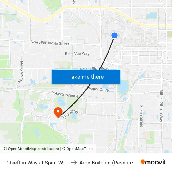 Chieftan Way at Spirit Way Sb to Ame Building (Research #4) map