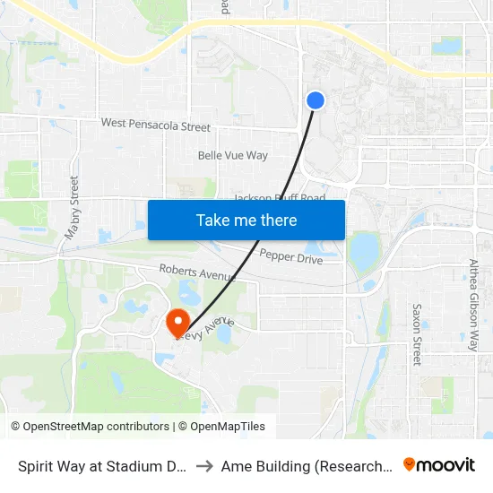 Spirit Way at Stadium Dr Eb to Ame Building (Research #4) map