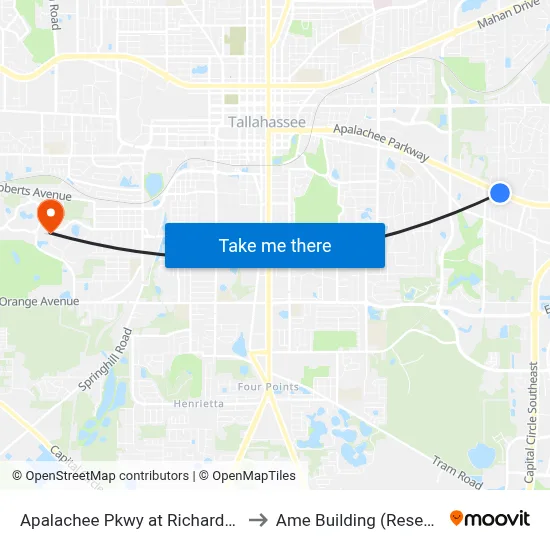 Apalachee Pkwy at Richardson Rd Eb to Ame Building (Research #4) map