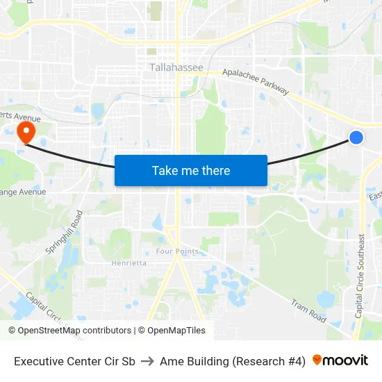 Executive Center Cir Sb to Ame Building (Research #4) map