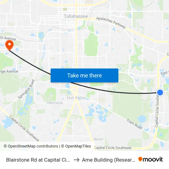Blairstone Rd at Capital Cir SE Wb to Ame Building (Research #4) map