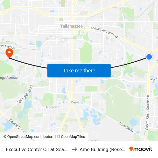 Executive Center Cir at Seagate Dr Nb to Ame Building (Research #4) map