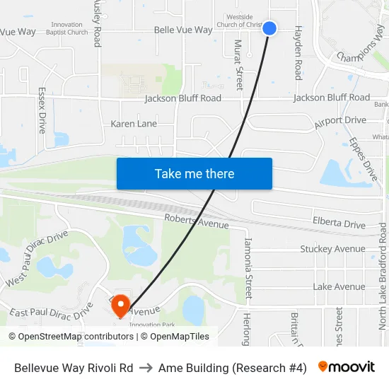 Bellevue Way Rivoli Rd to Ame Building (Research #4) map