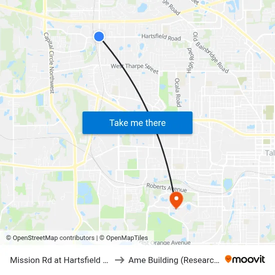 Mission Rd at Hartsfield Rd Sb to Ame Building (Research #4) map