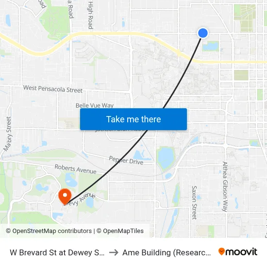 W Brevard St at Dewey St Wb to Ame Building (Research #4) map