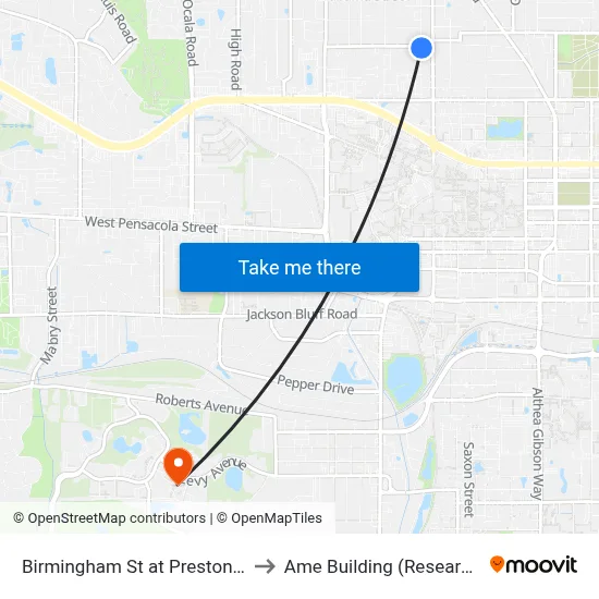 Birmingham St at Preston St Nb to Ame Building (Research #4) map