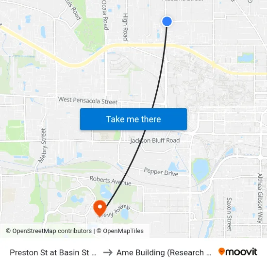 Preston St at Basin St Wb to Ame Building (Research #4) map