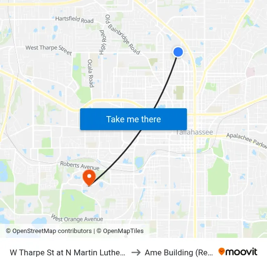W Tharpe St at N Martin Luther King Jr Blvd Wb to Ame Building (Research #4) map