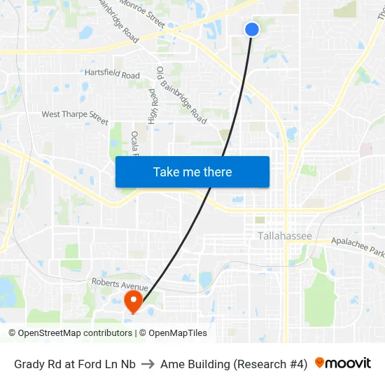 Grady Rd at Ford Ln Nb to Ame Building (Research #4) map
