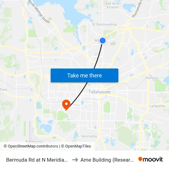 Bermuda Rd at N Meridian St Eb to Ame Building (Research #4) map