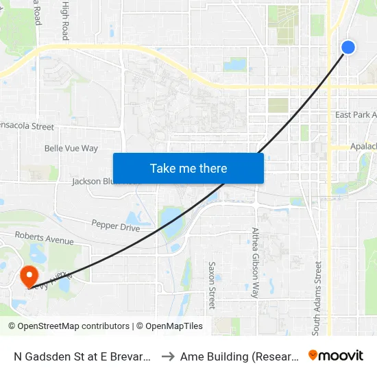 N Gadsden St at E Brevard St Nb to Ame Building (Research #4) map