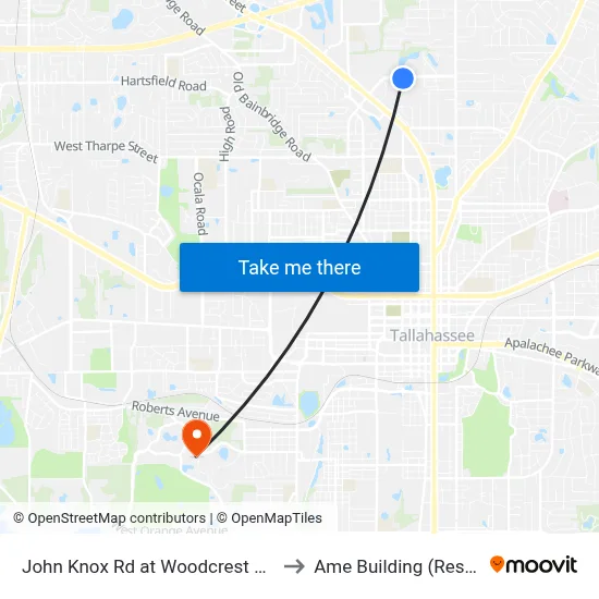 John Knox Rd at Woodcrest Office Park Eb to Ame Building (Research #4) map