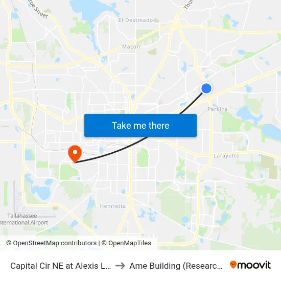 Capital Cir NE at Alexis Ln Nb to Ame Building (Research #4) map