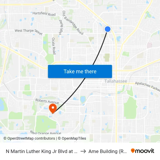 N Martin Luther King Jr Blvd at Northwood Blvd Sb to Ame Building (Research #4) map
