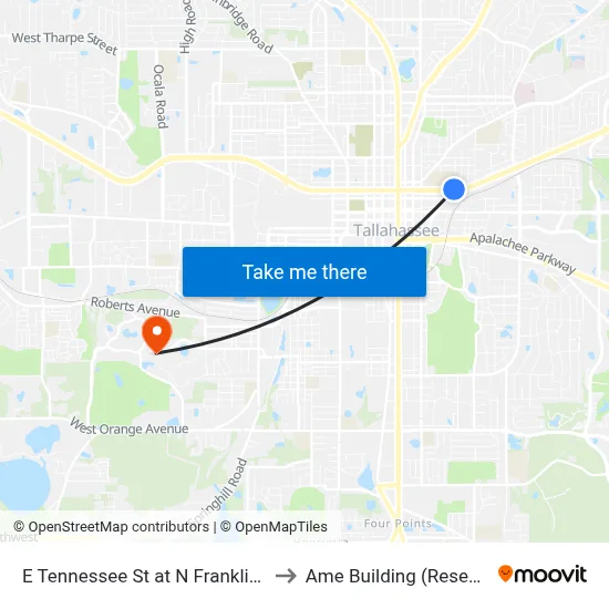 E Tennessee St at N Franklin Blvd Wb to Ame Building (Research #4) map