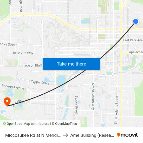 Miccosukee Rd at N Meridian St Eb to Ame Building (Research #4) map