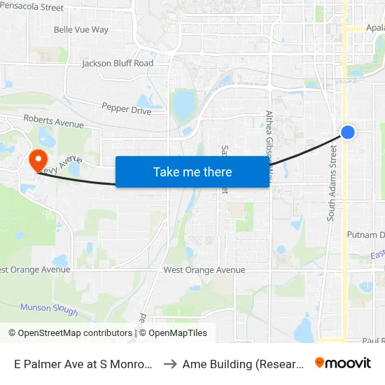E Palmer Ave at S Monroe St Eb to Ame Building (Research #4) map