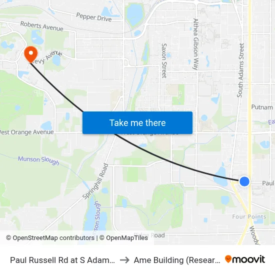 Paul Russell Rd at S Adams St Wb to Ame Building (Research #4) map