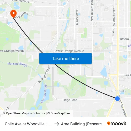 Gaile Ave at Woodville Hwy Eb to Ame Building (Research #4) map