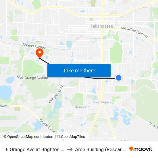 E Orange Ave at Brighton Rd Wb to Ame Building (Research #4) map