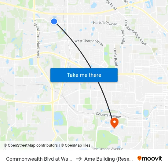Commonwealth Blvd at Wacker Dr Eb to Ame Building (Research #4) map