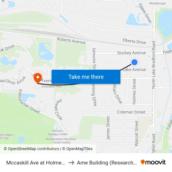 Mccaskill Ave at Holmes St to Ame Building (Research #4) map