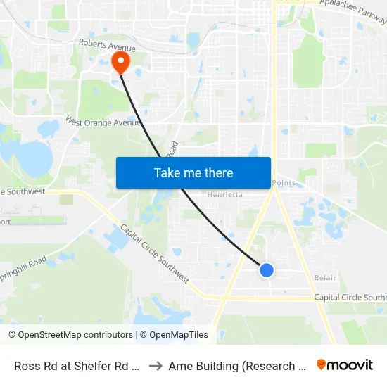Ross Rd at Shelfer Rd Wb to Ame Building (Research #4) map
