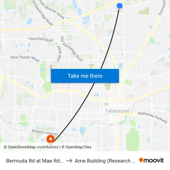 Bermuda Rd at Mae Rd Eb to Ame Building (Research #4) map