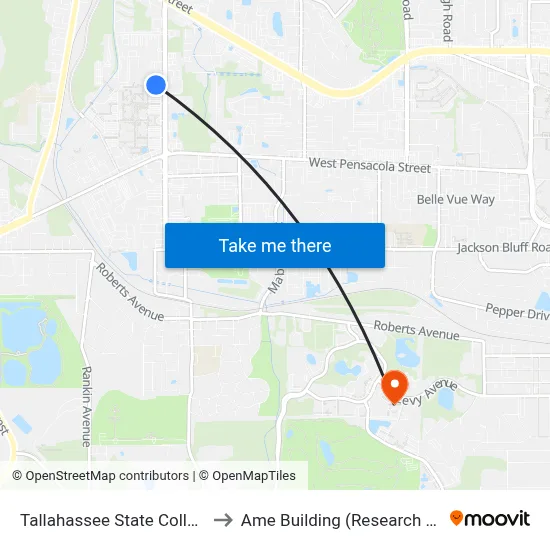 Tallahassee State College to Ame Building (Research #4) map