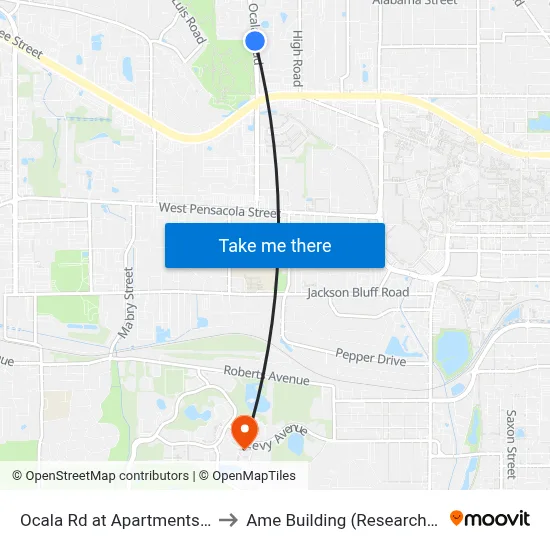 Ocala Rd at Apartments Nb to Ame Building (Research #4) map