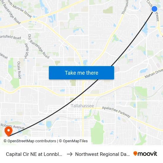 Capital Cir NE at Lonnbladh Rd Sb to Northwest Regional Data Center map