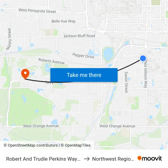 Robert And Trudie Perkins Way at Althea Gibson Way Wb to Northwest Regional Data Center map