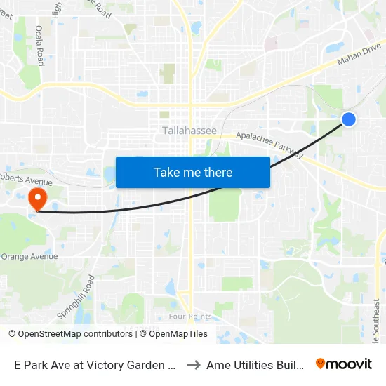 E Park Ave at Victory Garden Dr Eb to Ame Utilities Building map